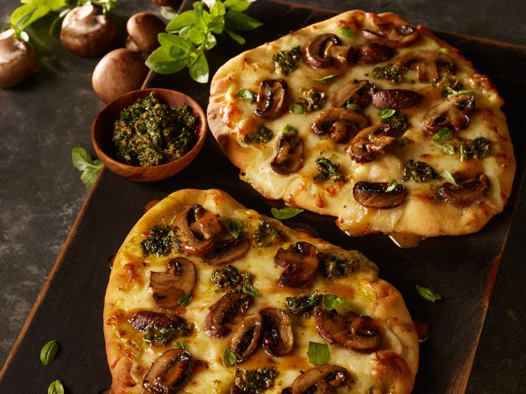Roasted Mushroom Flatbread Pizza