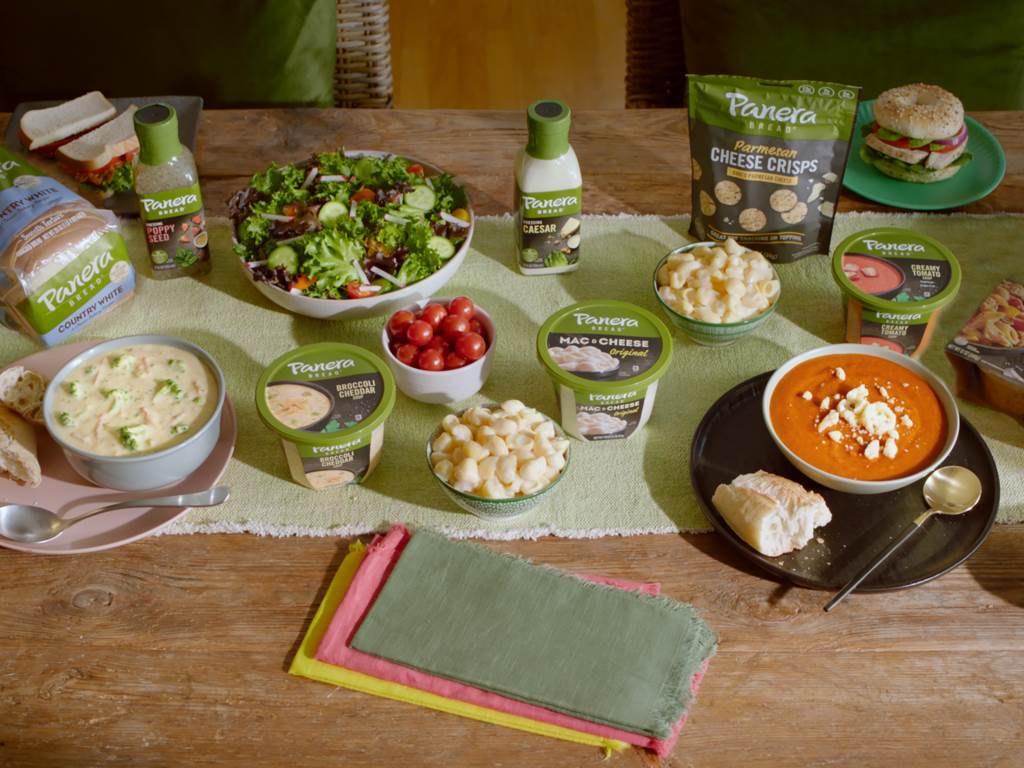 Panera grocery products on dining table