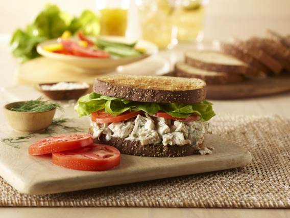 lemon herb chicken salad sandwich