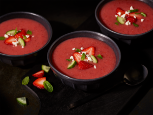 Strawberry Poppyseed Gazpacho