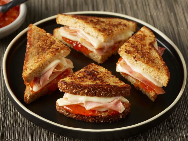 peach and prosciutto grilled cheese