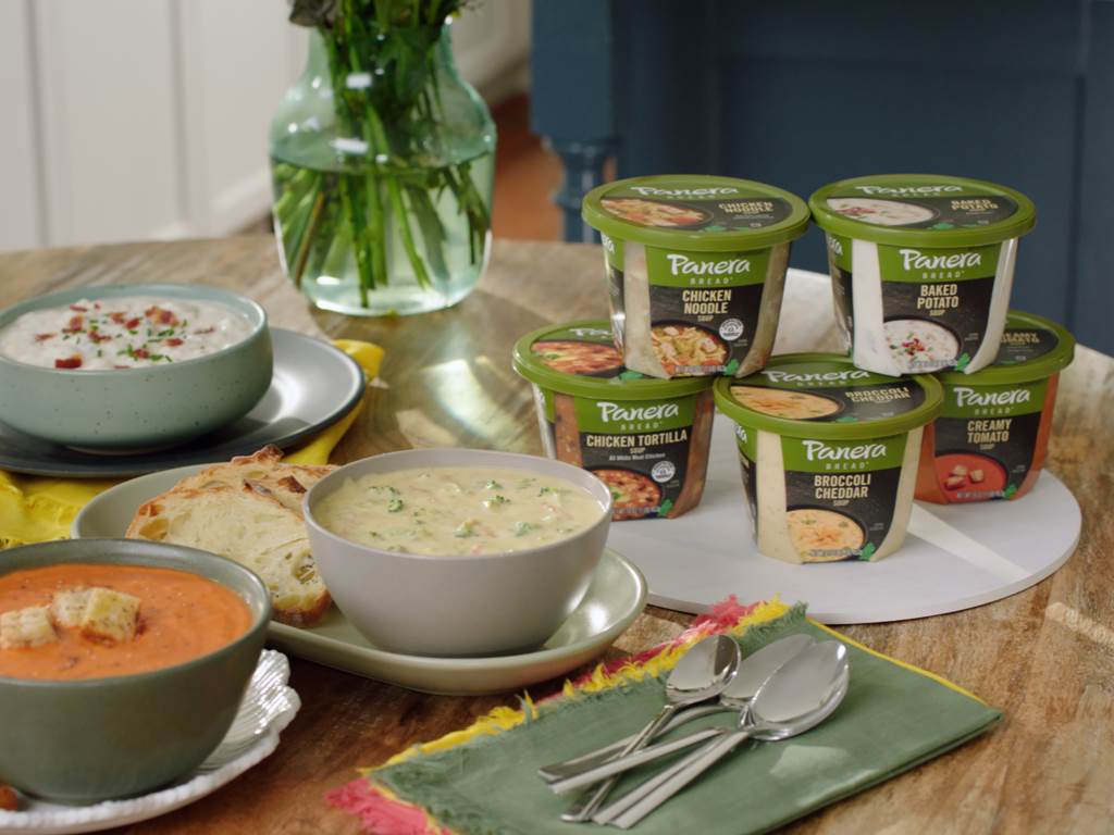 Panera Soups on kitchen table