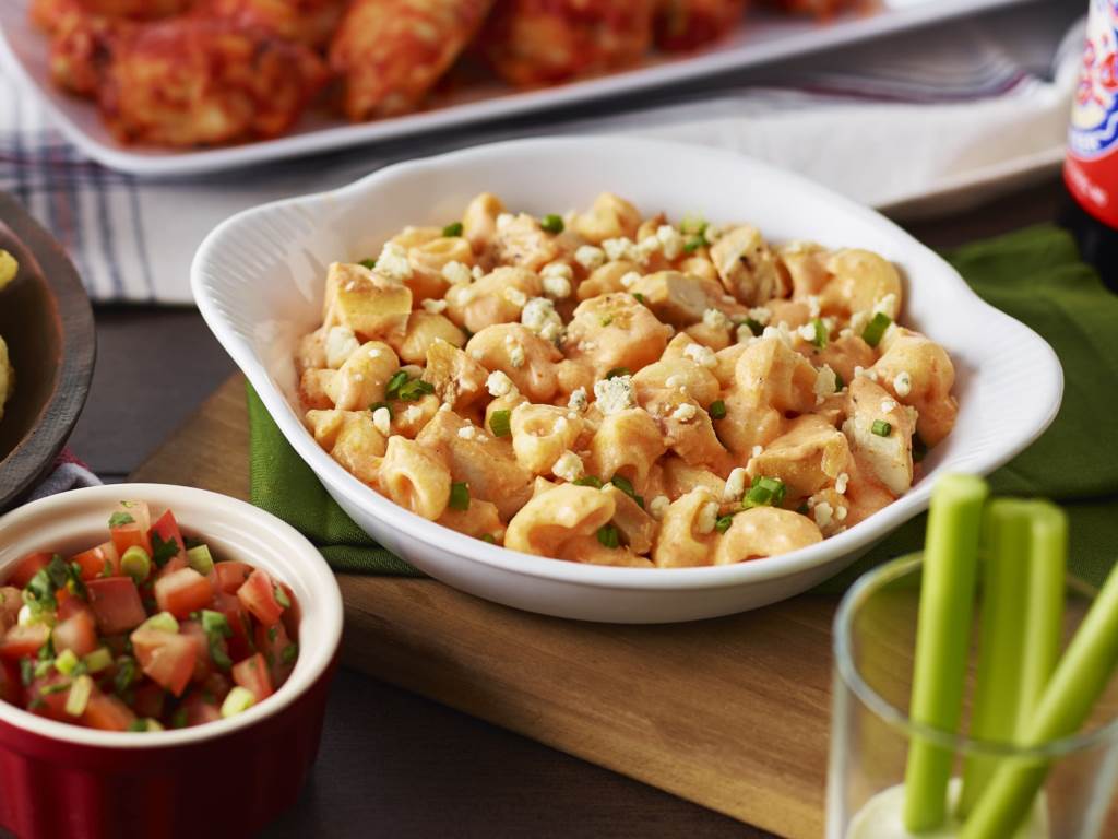 Buffalo Chicken Mac & Cheese in a bowl