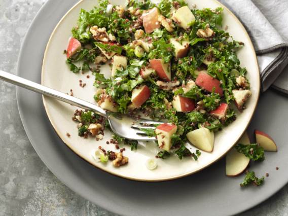 Fuji Apple Quinoa Salad on a plate with fork