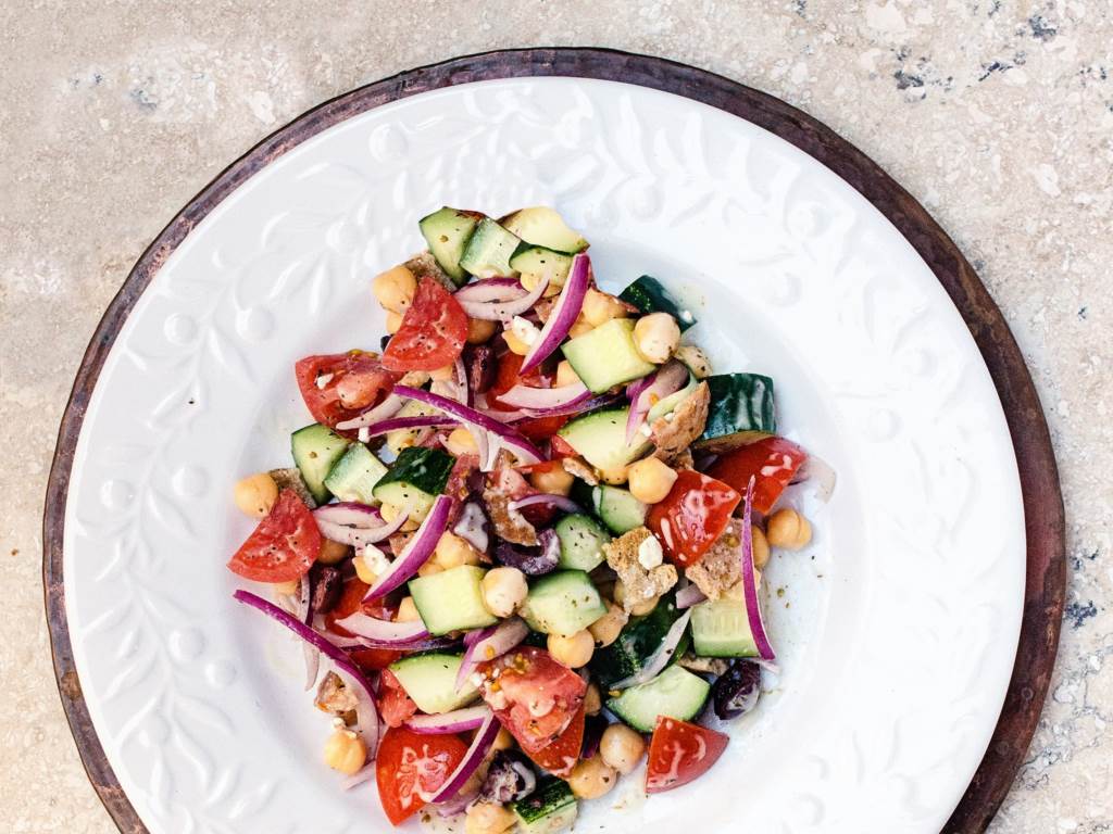 Mediterranean Chop Salad on a dish